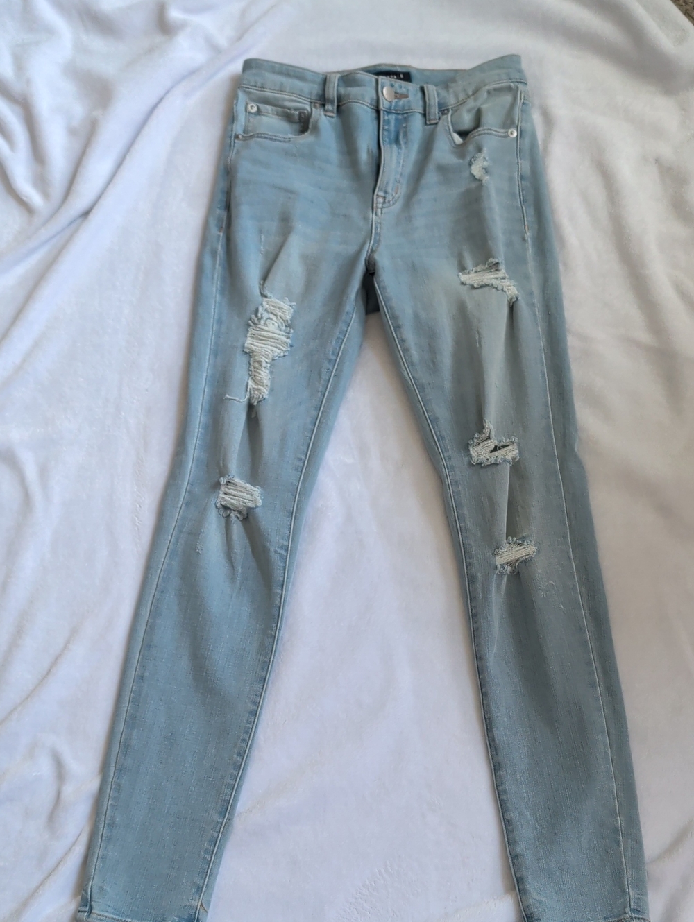 Aeropostale Light Blue Ripped Skinny Jeans